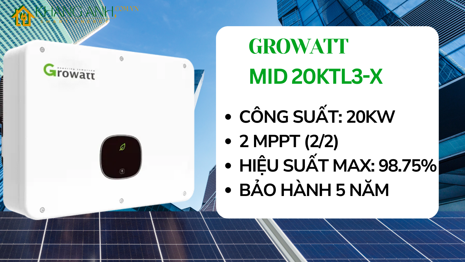 BIẾN TẦN ONGRID GROWATT 20KW MODEL:MID20K TL3-X - Ảnh 10