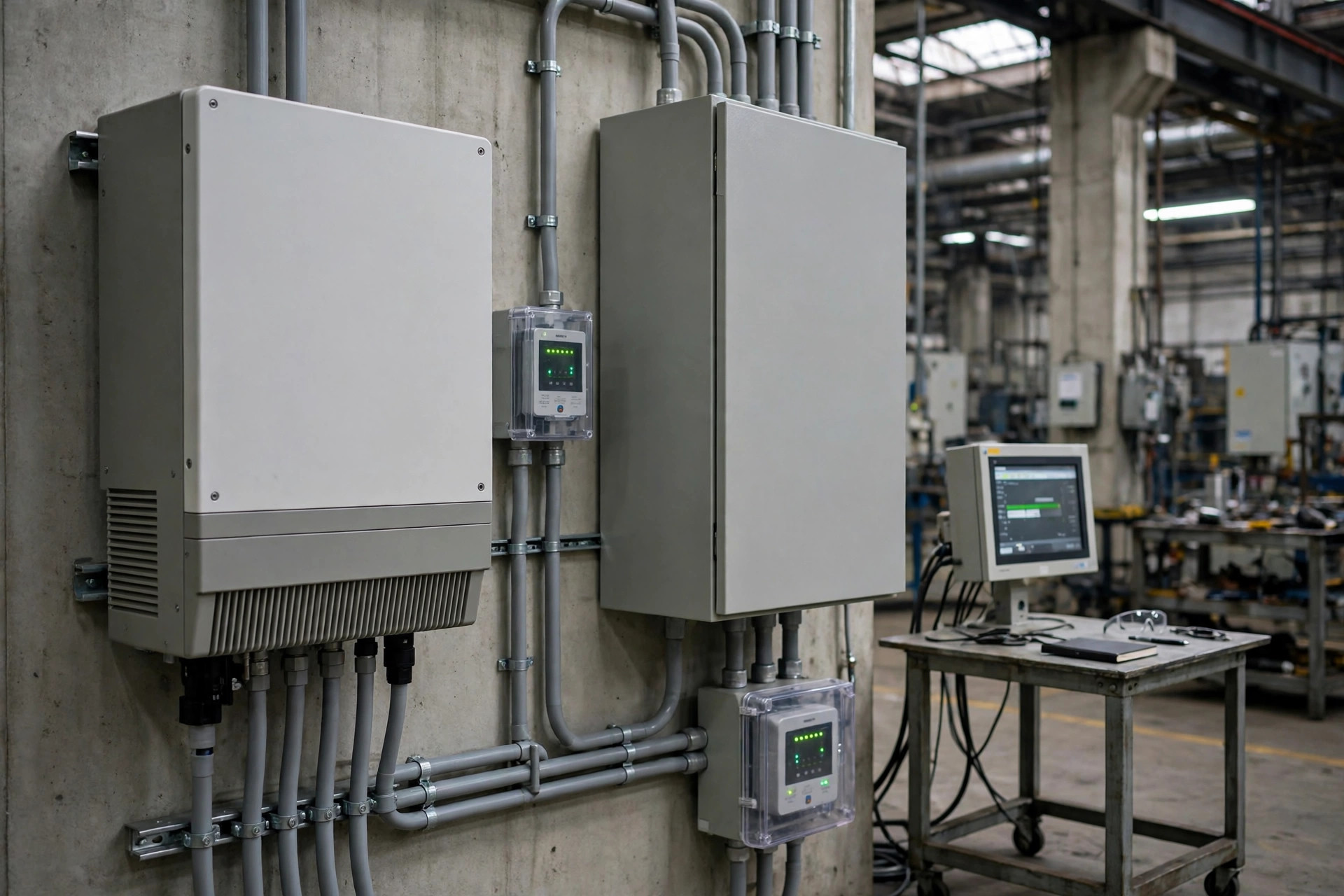 Hệ thống đấu nối biến tần hòa lưới Deye 60kW tại tủ điện tổng